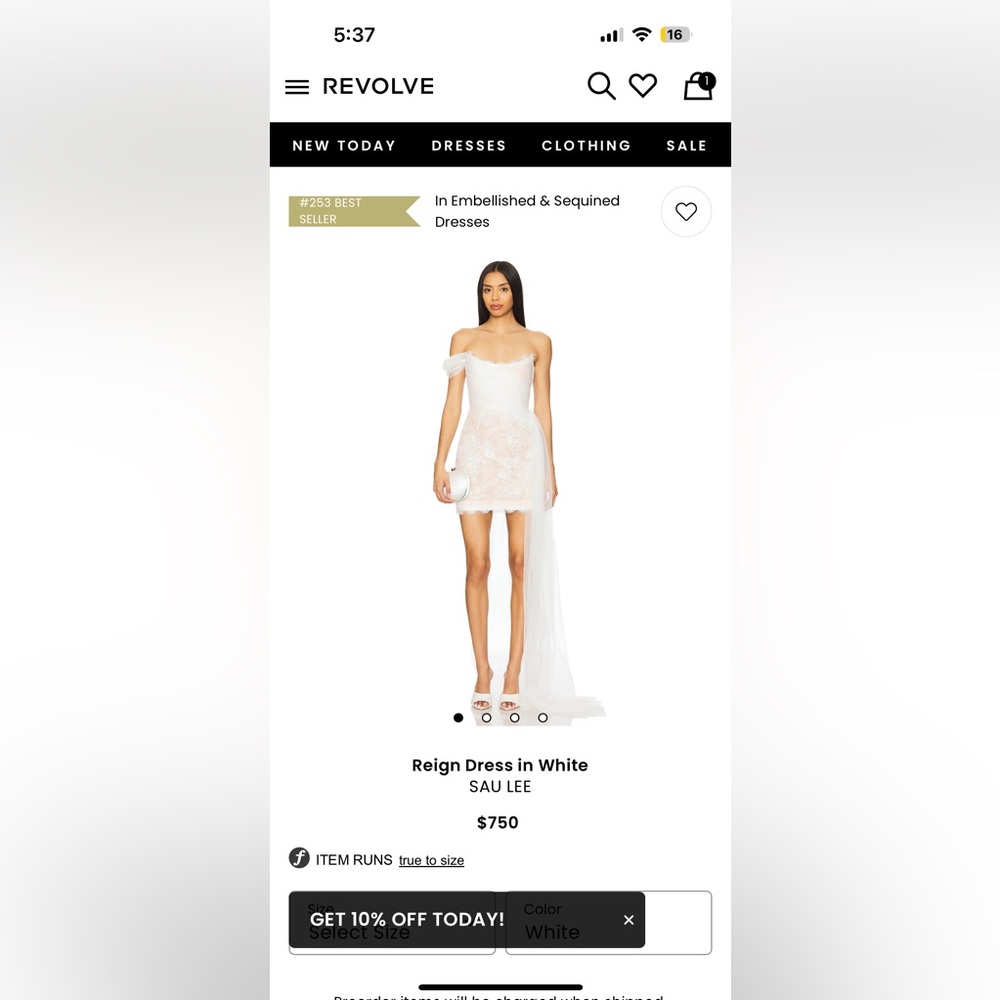 Sau Lee White Reign Dress